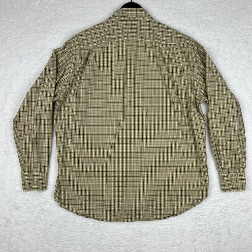 J Crew Shirt Mens Large L Yellow‎ Check Button Up Long Sleeve Casual Pure Cotton
